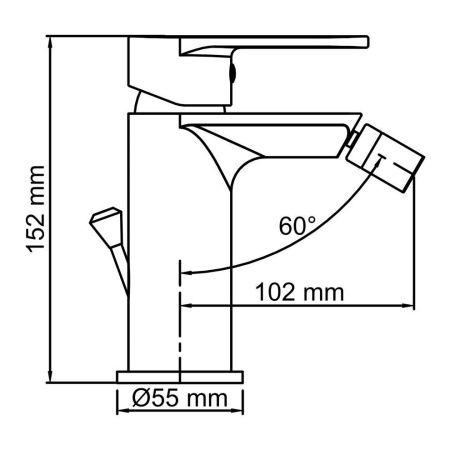 Смеситель Wasserkraft Elbe 7400 7406 на биде черный