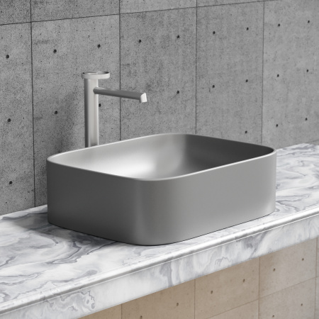 Раковина из сантехнического фарфора Ceramica Nova ELEMENT CN6052MH 51х38 накладная цвет антрацит матовый без отверстий под смеситель