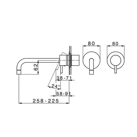 Смеситель для раковины Cisal Less LM00551721 встраиваемый в стену хром