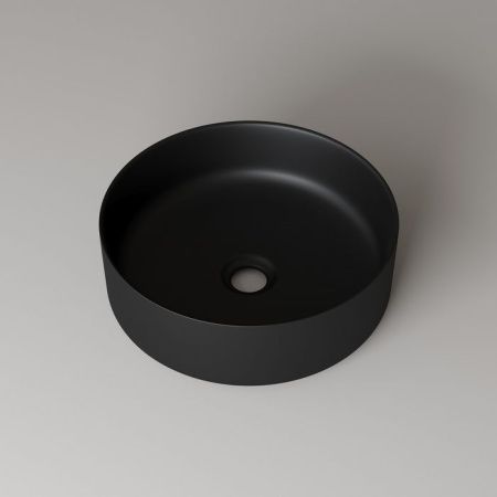 Раковина керамическая Iddis Ray RAYBM03i27 40х40 накладная цвет черный без отверстий под смеситель