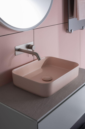 Раковина керамическая Allen Brau Fantasy 4.11021.SM 50х36 накладная цвет розовый без отверстий под смеситель