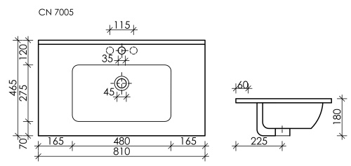 Раковина Ceramica Nova ELEMENT 81 см CN7005MB накладная цвет черный матовый - фото 4