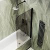 Душевая шторка на ванну Maybah Glass MGV-611-6 60х140 стекло тонированное профиль черный ориентация универсальная