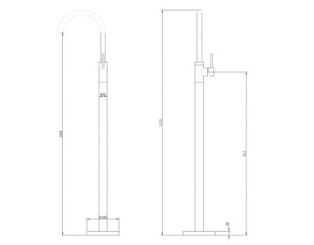 Смеситель Abber Wasser Kreis AF8141RG напольный розовое золото
