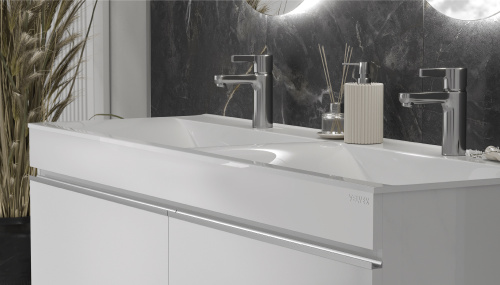 Раковина из литьевого мрамора Velvex PULSUS rkPUL.140-81 140х48 накладная цвет белый без отверстий под смеситель - фото 4