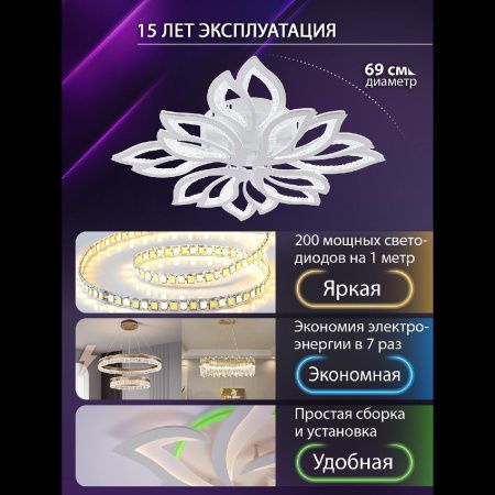 Люстра потолочная Natali Kovaltseva Fortuna (Фортуна) LED LAMPS 81109/7C