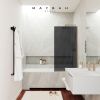 Душевая шторка на ванну Maybah Glass MGV-80-2у 60х140 стекло тонированное профиль бронза ориентация универсальная
