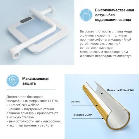 Сифон для раковины Wellsee Drainage System 182128000 белый
