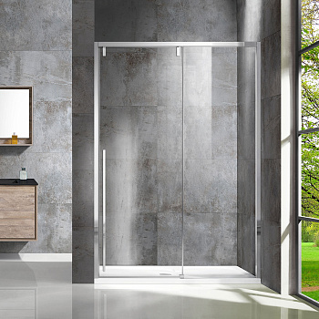 Душевая дверь Vincea Lugano VDS-1L160CL-1 160х195 стекло прозрачное профиль хром глянцевый