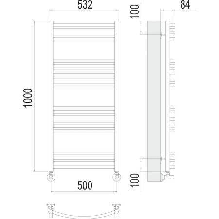 Полотенцесушитель водяной Terminus 4670078529619 55х120 хром