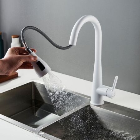 Смеситель для кухни Shevanik S363C на мойку белый