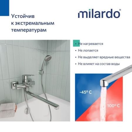 Смеситель для ванны Milardo Poli POLSB00M10 настенный хром