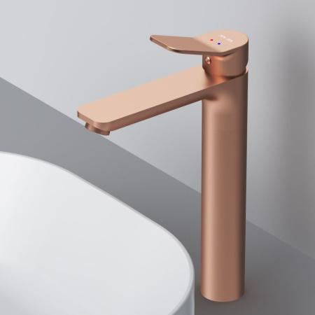 Смеситель Am.Pm X-Joy F85A92044 на раковину/на столешницу розовое золото без термостата