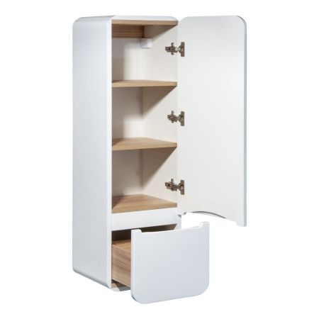 Шкаф-пенал RUNO Ницца 00-00002128 35х32х112 подвесной цвет белый