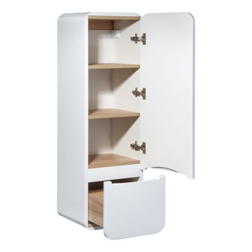 Шкаф-пенал RUNO Ницца 00-00002128 35х32х112 подвесной цвет белый - фото 2