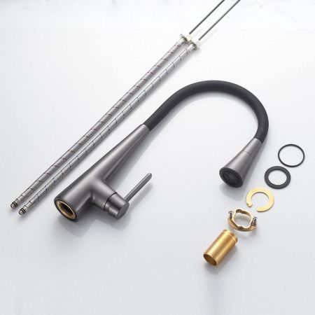 Смеситель для кухни Rose R213T на мойку оружейная сталь