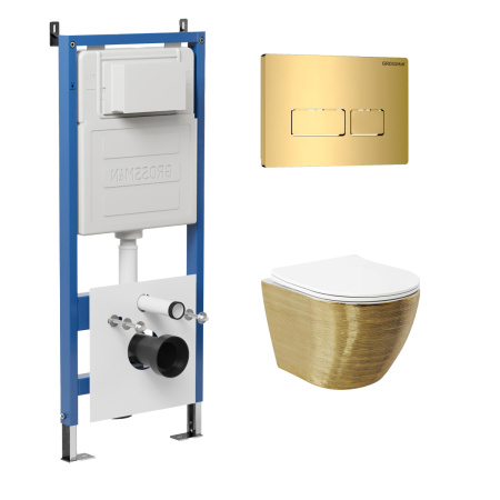 Инсталляция + кнопка смыва + унитаз Grossman Pragma 97.4455GWS.03.300