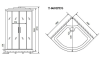 Душевая кабина Timo Standart T-6601PDS 100х100 четверть круга с крышей ориентация универсальная