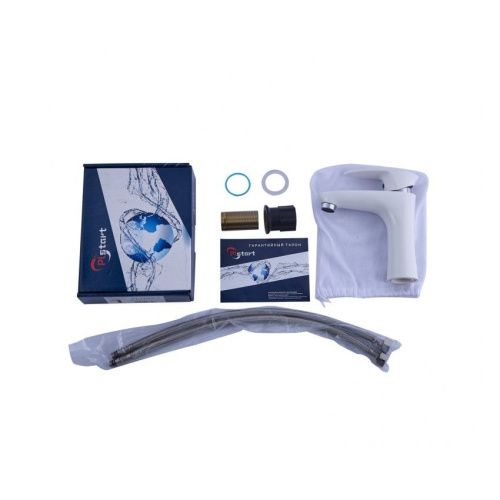 Смеситель Plstart PL1005-8 на раковину белый - фото 4