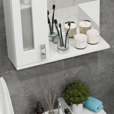 Зеркало-шкаф Onika Кристалл 205817 58х16х71 подвесной цвет белый