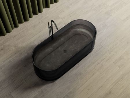 Ванна из полиэфирной смолы Abber Kristall AT9708Onyx 170х75 отдельностоящая овальная