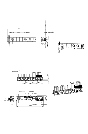 Смеситель для душа Boheme Zodiac Termo 133-SYS-CB встраиваемый в стену медь с термостатом