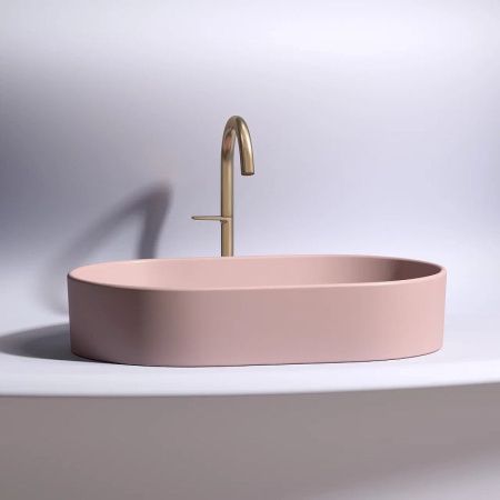 Раковина из сантехнического фарфора Ceramica Nova ELEMENT CN6048MP 60х40 накладная цвет розовый без отверстий под смеситель