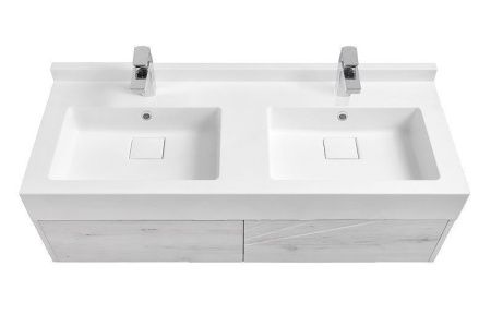 Тумба под раковину Aquaton Сакура 1A219701SKW80 120х50 подвесная цвет серый/белый