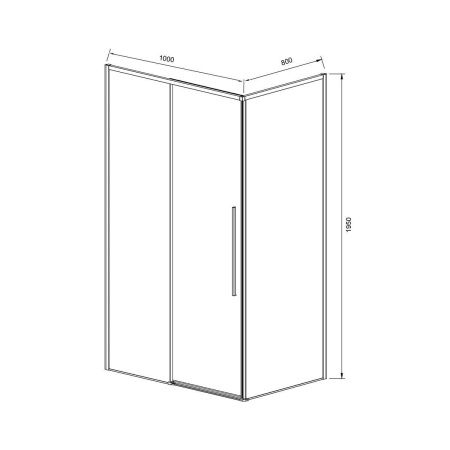 Душевой уголок Vincea Slim-N VSR-4SN9010CL 100х90 стекло прозрачное профиль хром без поддона