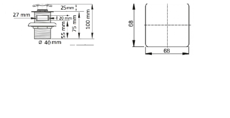 Донный клапан для раковины CeramaLux RD005 хром