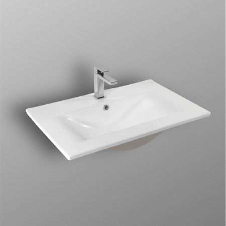 Раковина из сантехнического фарфора Bond Cube S05-700 70х50 встраиваемая цвет белый 1 отверстие под смеситель