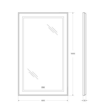 Зеркало с подсветкой и антизапотеванием BelBagno Kraft SPC-KRAFT-600-1000-LED-TCH-WARM 60х100 подвесное