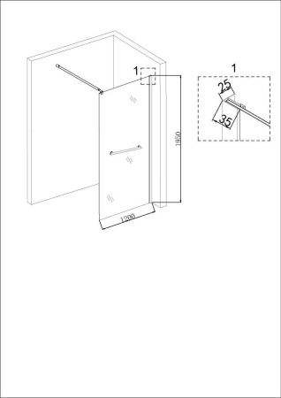 Душевая перегородка Niagara Nova NG-661-12 120х195 стекло прозрачное профиль хром