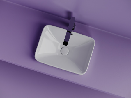 Раковина из сантехнического фарфора Ceramica Nova ELEMENT CN6078 46х33 встраиваемая цвет белый без отверстий под смеситель