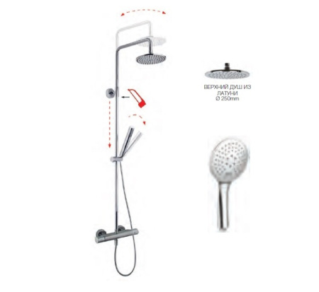 Душевая стойка Fima Carlo Frattini Shower column F3165/R258CR настенная