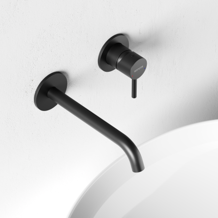 Смеситель для раковины Sancos Etna SC9004MB встраиваемый в стену черный