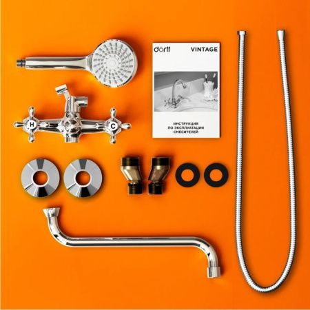 Смеситель для ванны и душа Dorff Vintage D6095000 настенный хром