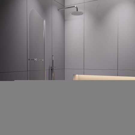 Душевая шторка на ванну RGW Screens 411111408-11 80х140 стекло прозрачное профиль хром ориентация универсальная