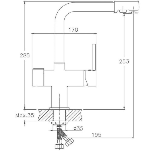 Смеситель для кухни Haiba HB70088-7 на мойку черный - фото 2