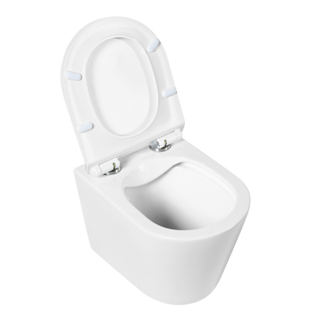 Чаша унитаза подвесная BelBagno FLAY-R BB053CHR цвет белый без сиденья безободковая каскадный смыв