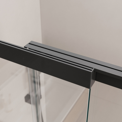 Душевая шторка на ванну Cezares SLIDER SLIDER-FIX-VF-11-90/150-C-NERO 90х150 стекло прозрачное профиль черный ориентация универсальная - фото 4