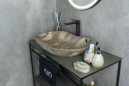 Раковина керамическая Gid Lago 54440 70х40 накладная цвет многоцветный без отверстий под смеситель