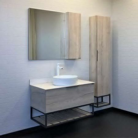 Тумба с раковиной Comforty Порто 00-00009322CF 90х50 подвесная цвет серый