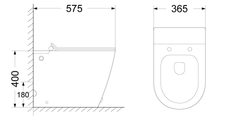 Унитаз приставной Cerutti SPA CT7264 белый с сиденьем микролифт безободковый импульсный смыв