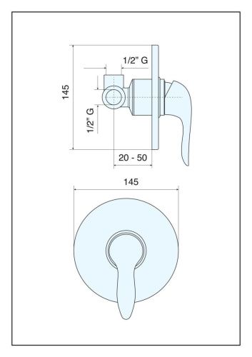 Смеситель Emmevi Neco 91009/CR встраиваемый в стену хром - фото 2