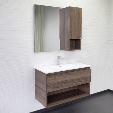 Тумба с раковиной Comforty Бордо 00-00019288CF 90х50 подвесная цвет коричневый