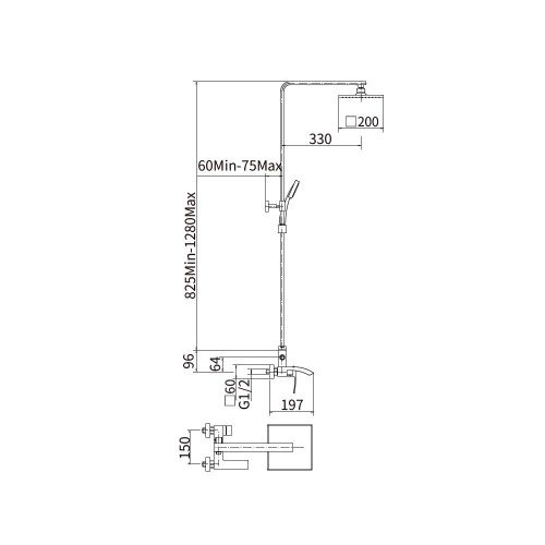 Душевая стойка Fashun A52418 настенная цвет сатин - фото 3