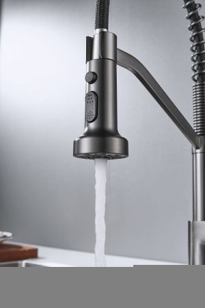 Смеситель для кухни Shevanik S963T на мойку оружейная сталь