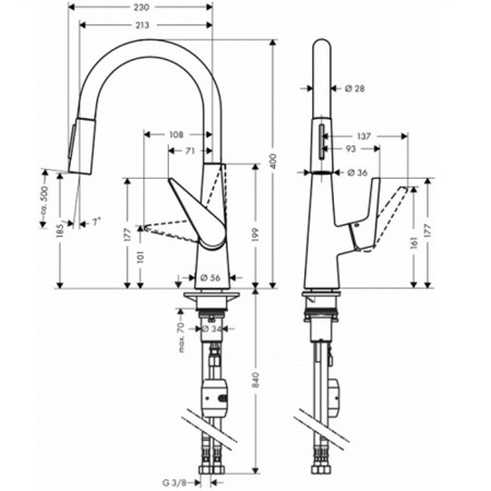 Смеситель для кухни Hansgrohe Talis S 72813800 на мойку хром