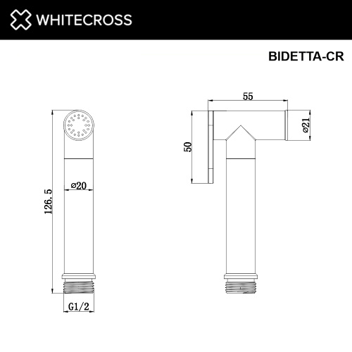 Гигиенический душ Whitecross Y chrome BIDETTA-CR хром - фото 3